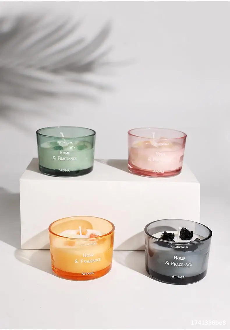 Handcrafted Crystal Scented Candles,  Light-scented Transparent Glass Cup Jar Candles, Festival And Birthday Gifts As Souvenirs