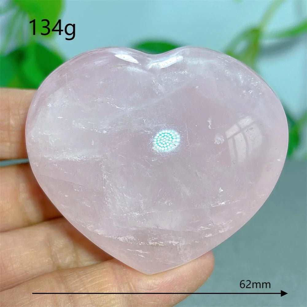 Rose Quartz Heart Crystal Natural Stone Quartz Stone Minerals Home Decoration Reiki Craft Gifts Energy Healing Luck Love