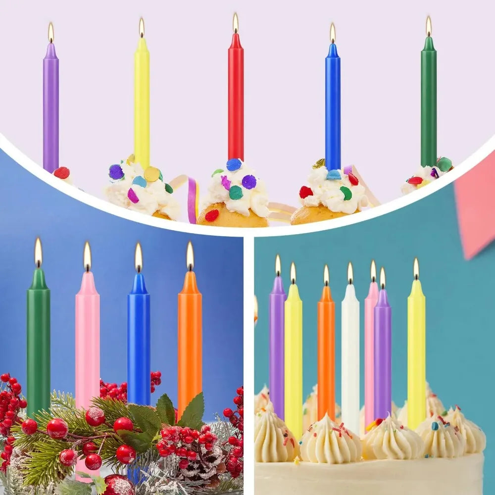 Premium Colorful Mini Taper Candles 20pcs 4 Inches Tall Unscented Suitable for Ceremonies Prayers Birthdays Meditation Altars
