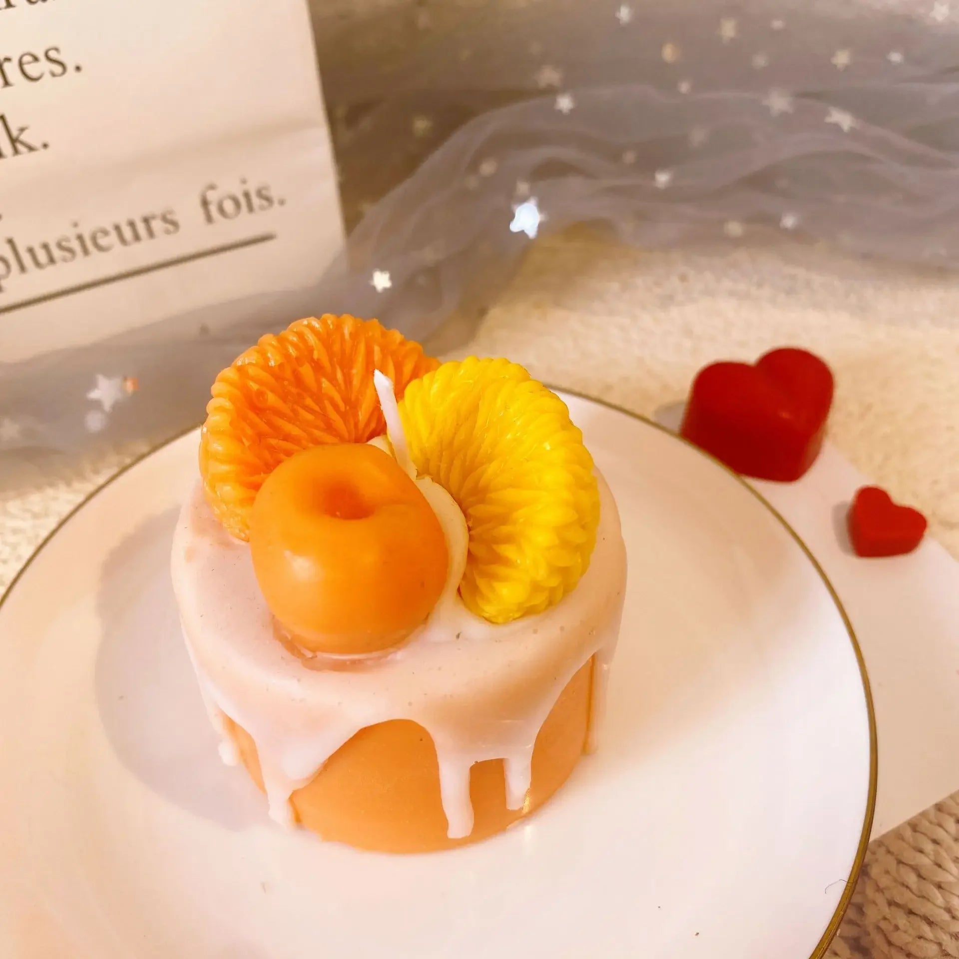 Simulated cream cake candles Strawberry chocolate cherry macaron scented candle lovely birthday gift velas navideñas decorativas