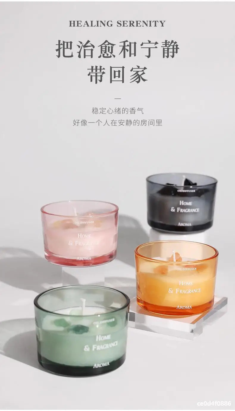 Handcrafted Crystal Scented Candles,  Light-scented Transparent Glass Cup Jar Candles, Festival And Birthday Gifts As Souvenirs