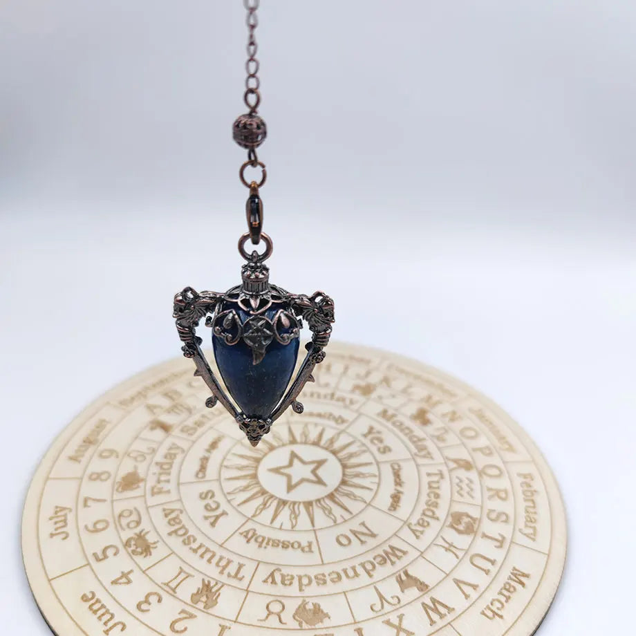 Big Natural Stone Pendant Crystal Pendulums Divination Black Obsidian Amethysts Lapis Pink Quartz  Reiki Spiritual Pendulo X210