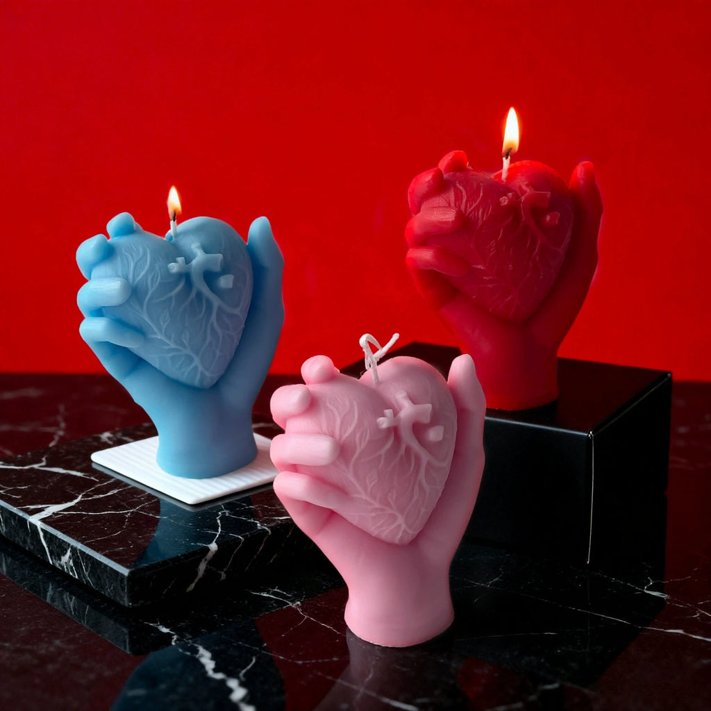 1Pc Handmade Heart Scented Candle - Ins Creative Valentine's Day Romantic Love Gift Home Fragrance Desktop Decorative Candle