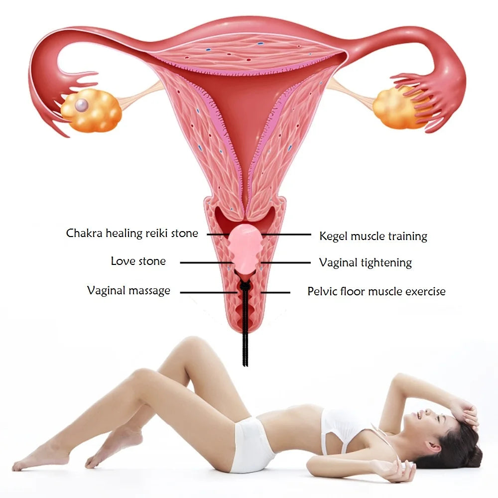 Wholesale Drill Jade Egg Set Quartz Massage Wand Crystal Stone Yoni Ball Pelvic Kegel Exercise Tool Tightening Vaginal Muscle